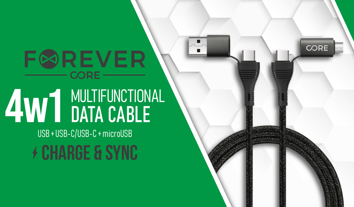 Kabel USB 4 w 1 USB-C, microUSB, USB