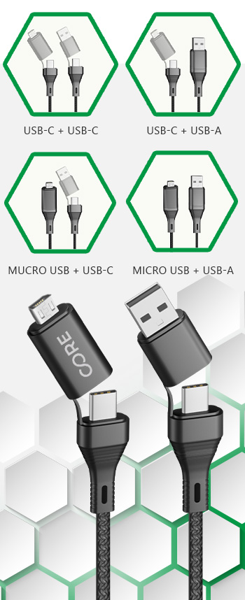 Kabel USB z wymiennymi konektorami