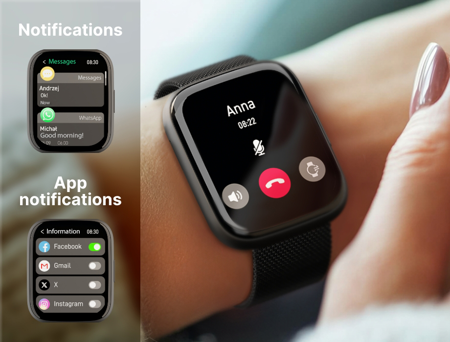 Women's Smartwatch - with on-screen notifications and app notifications.