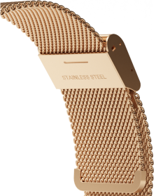 Women's smartwatch on a steel bracelet.