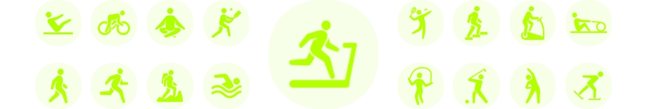 Icons of sports modes available on the watch.
