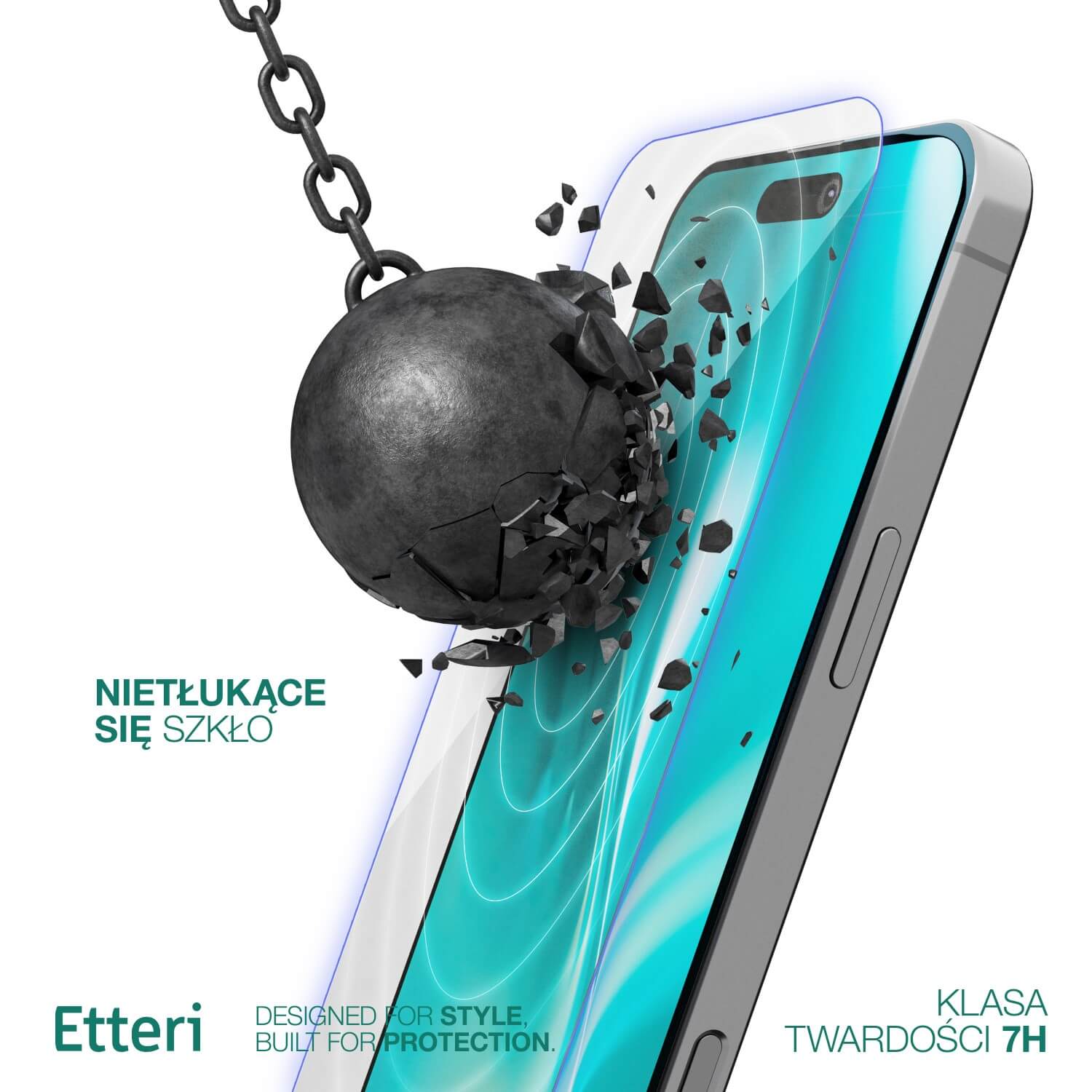 Etteri szkło hybrydowe, 0.27mm powłowa oleofobowa, twardość 7H, amortyzacja