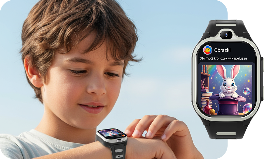 Un garçon générant des fonds d'écran pour la montre avec l'AI.